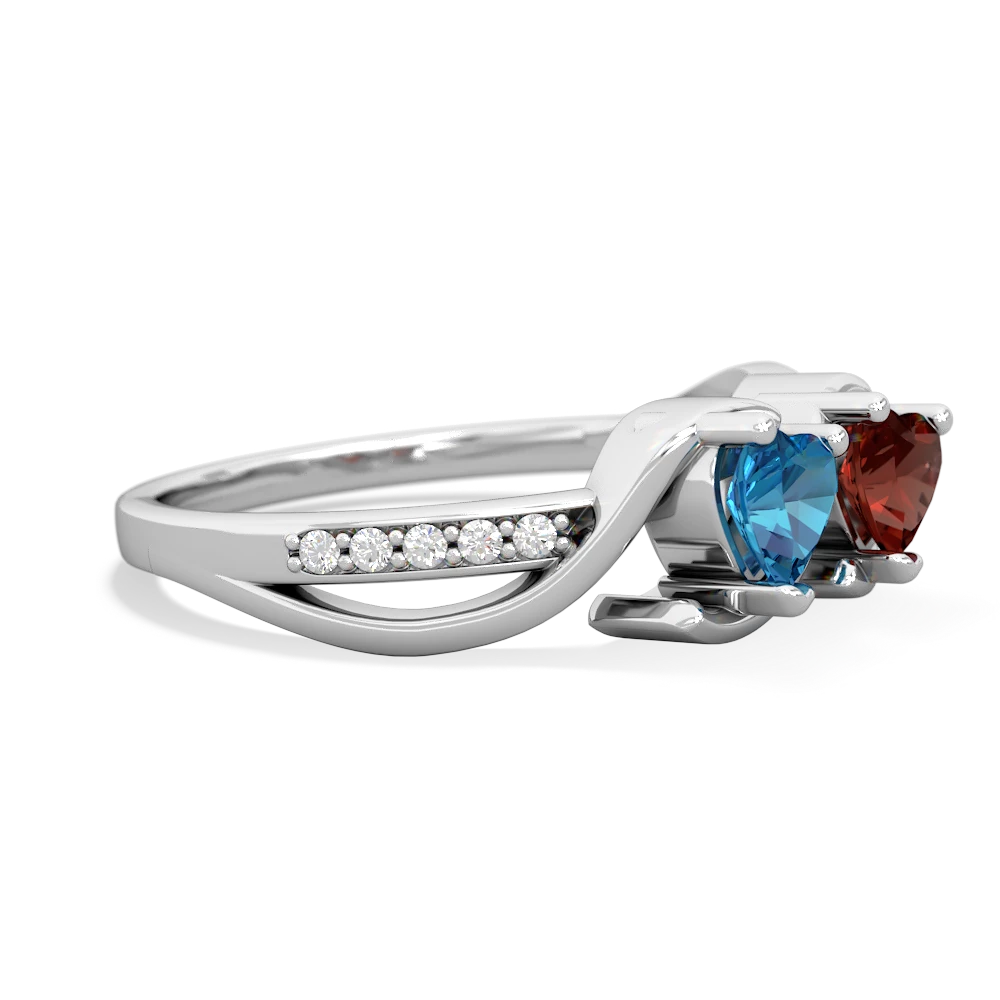 London Topaz Side By Side 14K White Gold ring R3090