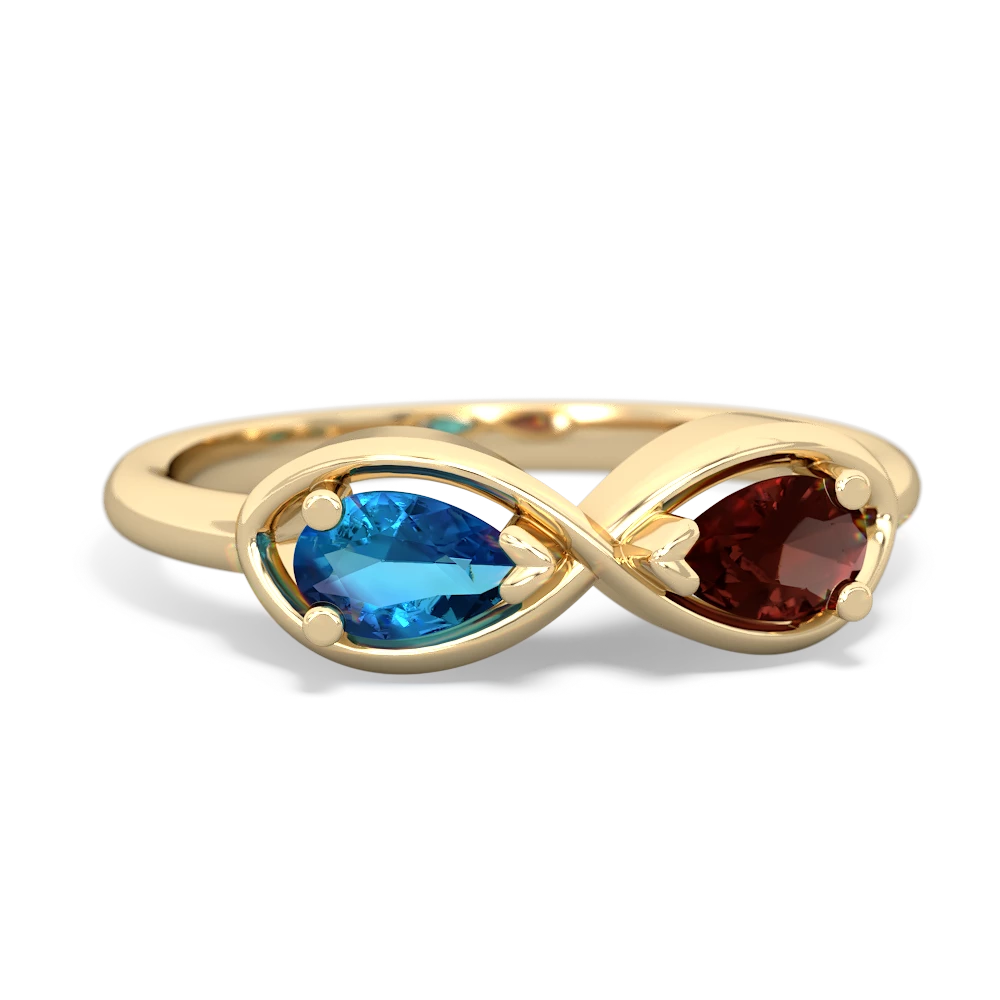 London Topaz Infinity 14K Yellow Gold ring R5050