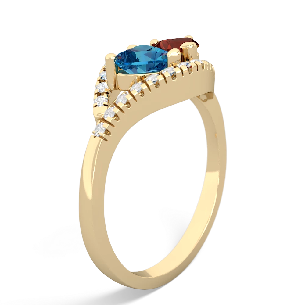 London Topaz Mother And Child 14K Yellow Gold ring R3010