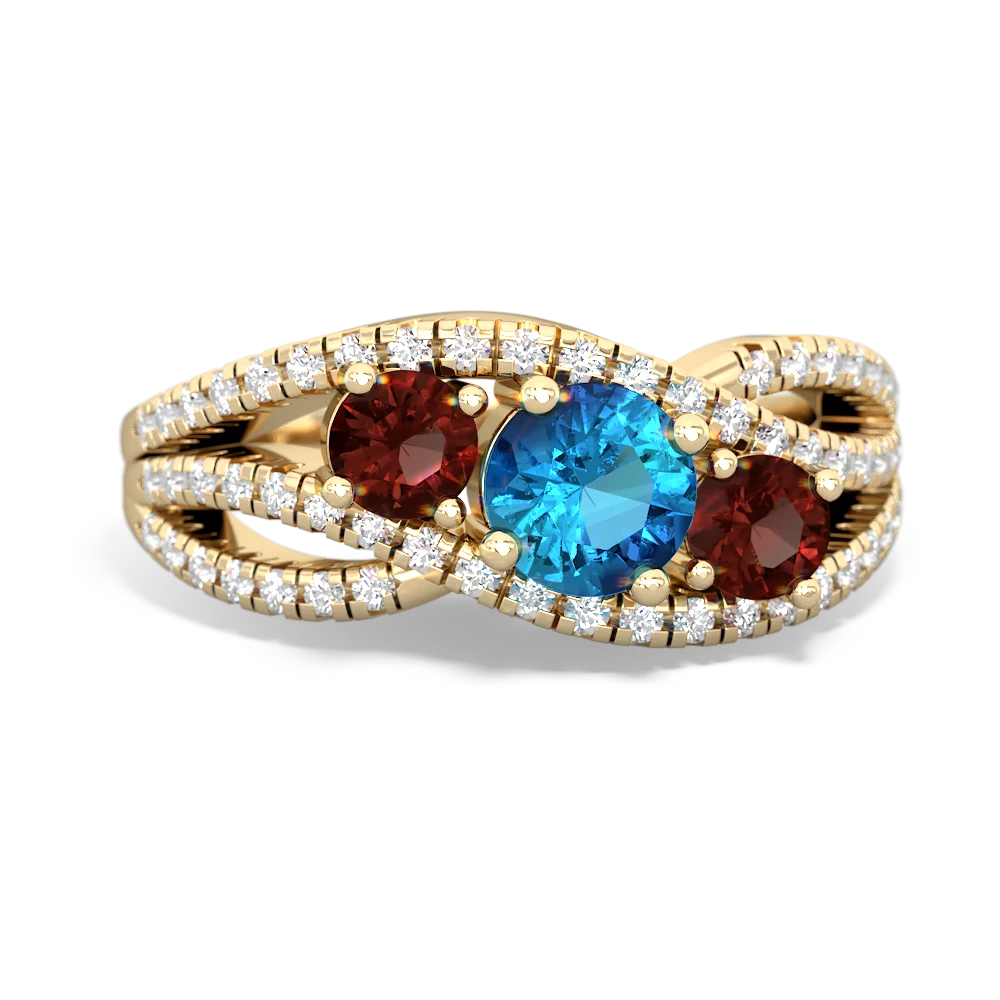 London Topaz Three Stone Aurora 14K Yellow Gold ring R3080