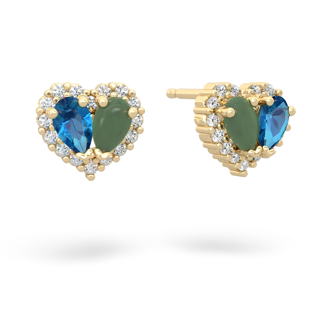 London Topaz Halo 14K Yellow Gold earrings E7008