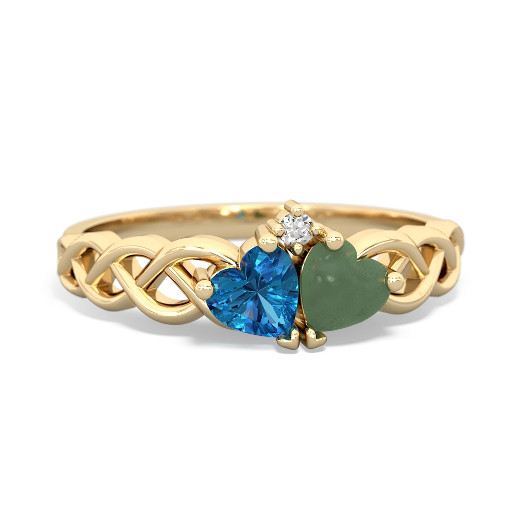 London Topaz Heart To Heart Braid 14K Yellow Gold ring R5870