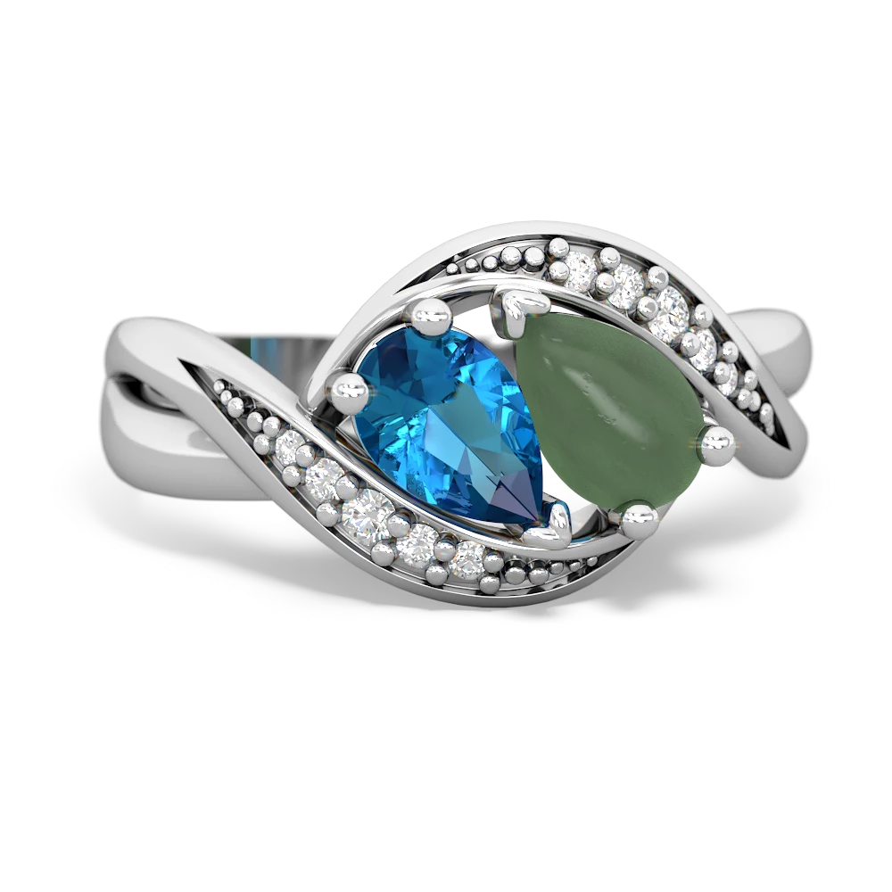 London Topaz Summer Winds 14K White Gold ring R5342