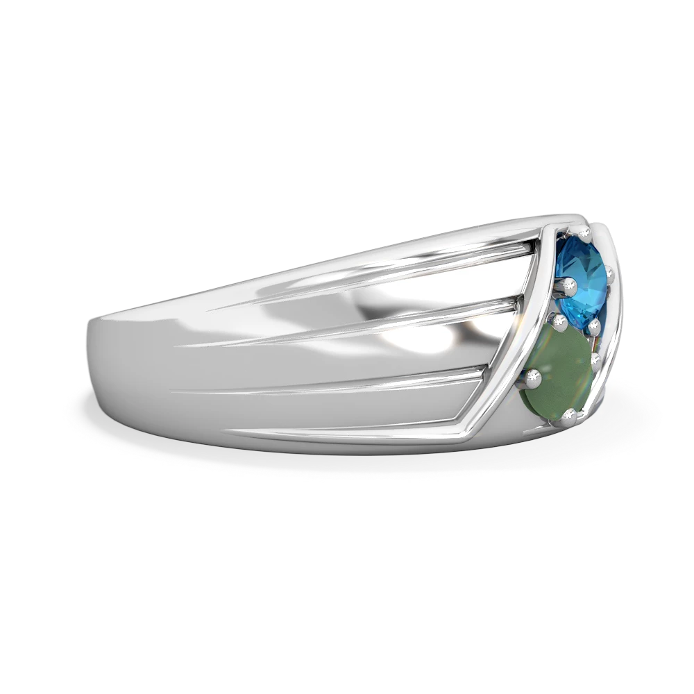 London Topaz Men's Streamline 14K White Gold ring R0460