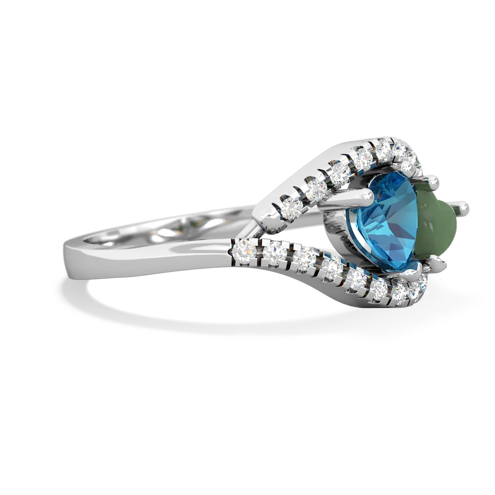 London Topaz Mother And Child 14K White Gold ring R3010