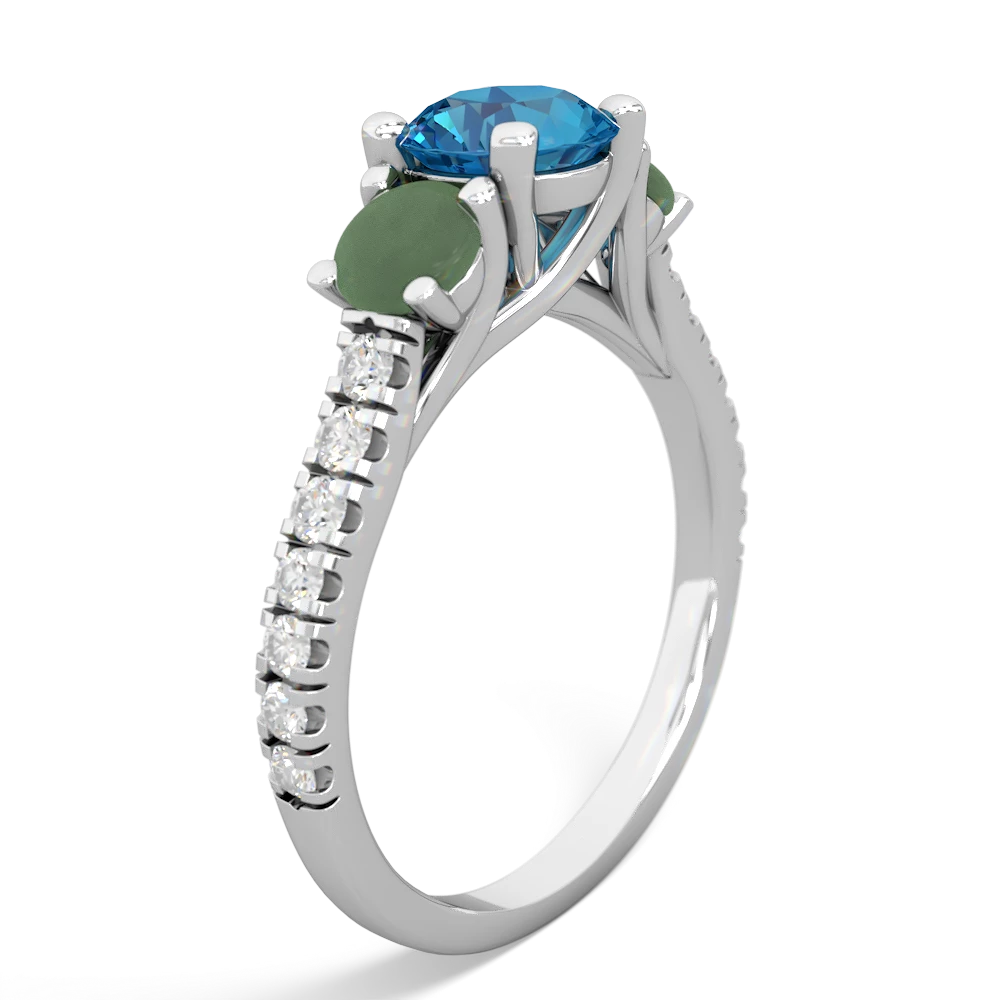 London Topaz Pave Trellis 14K White Gold ring R5500