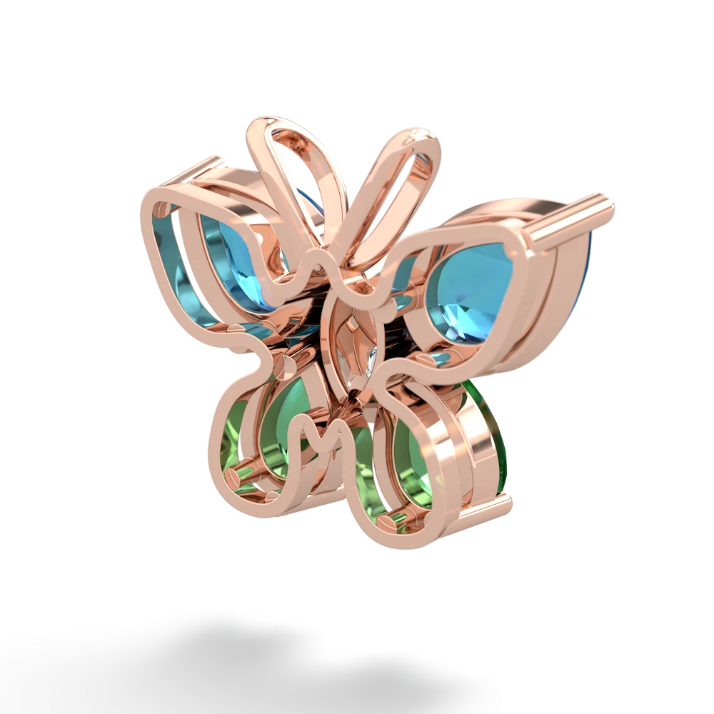 London Topaz Butterfly 14K Rose Gold pendant P2215