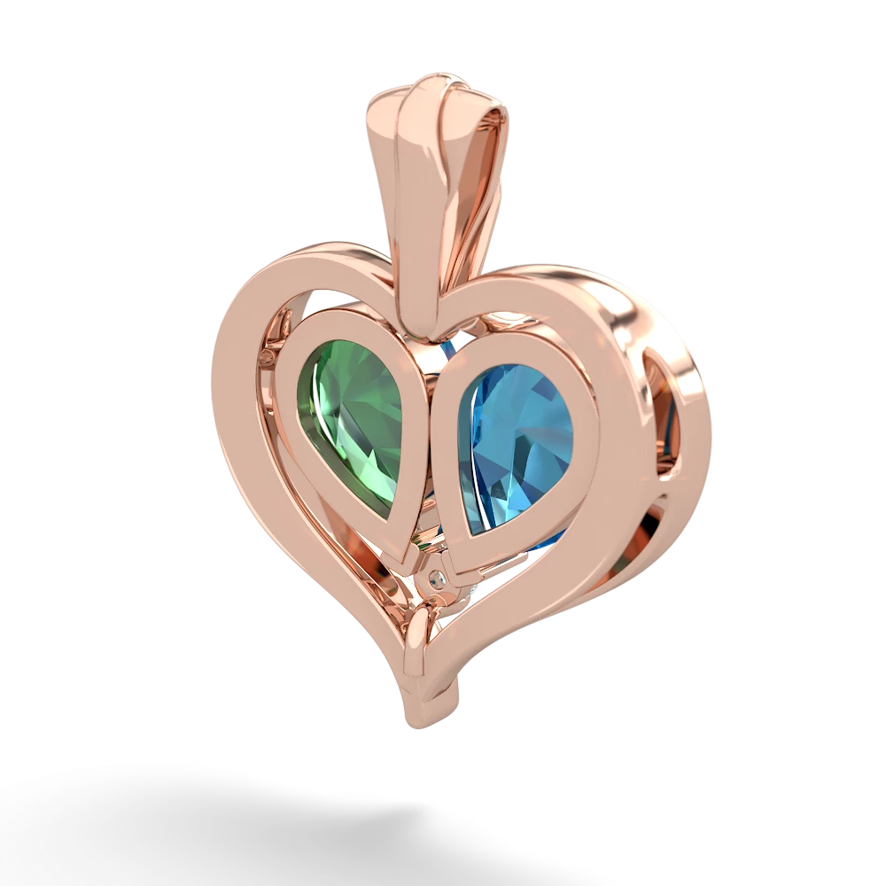 London Topaz Two Become One 14K Rose Gold pendant P5330