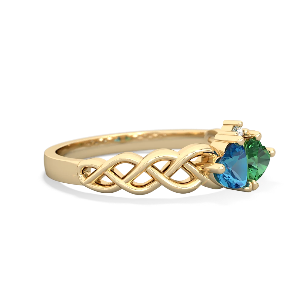 London Topaz Heart To Heart Braid 14K Yellow Gold ring R5870