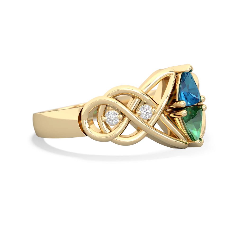 London Topaz Keepsake Celtic Knot 14K Yellow Gold ring R5300