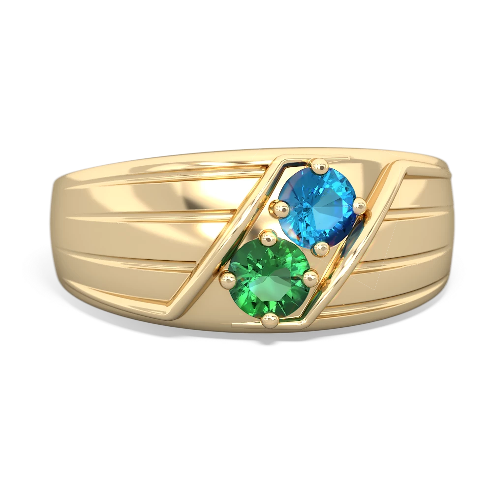 London Topaz Men's Streamline 14K Yellow Gold ring R0460