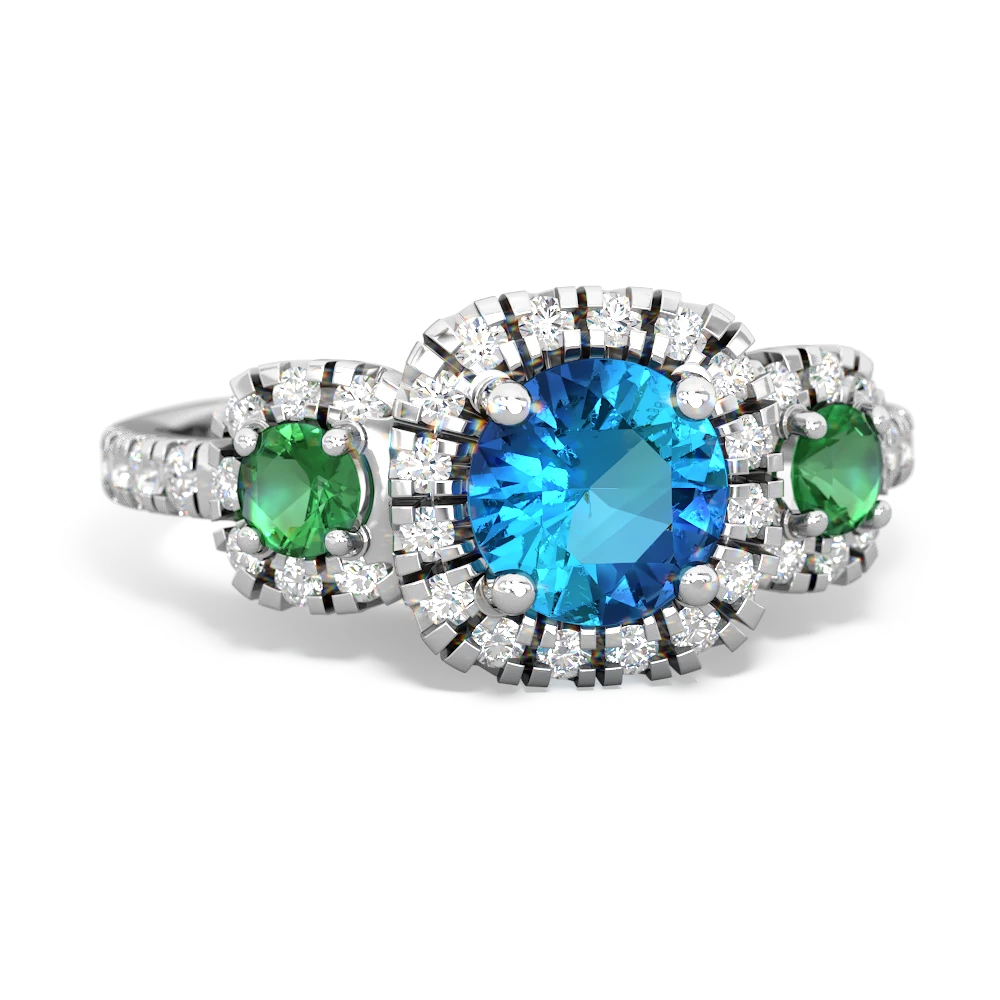 London Topaz Regal Halo 14K White Gold ring R5350