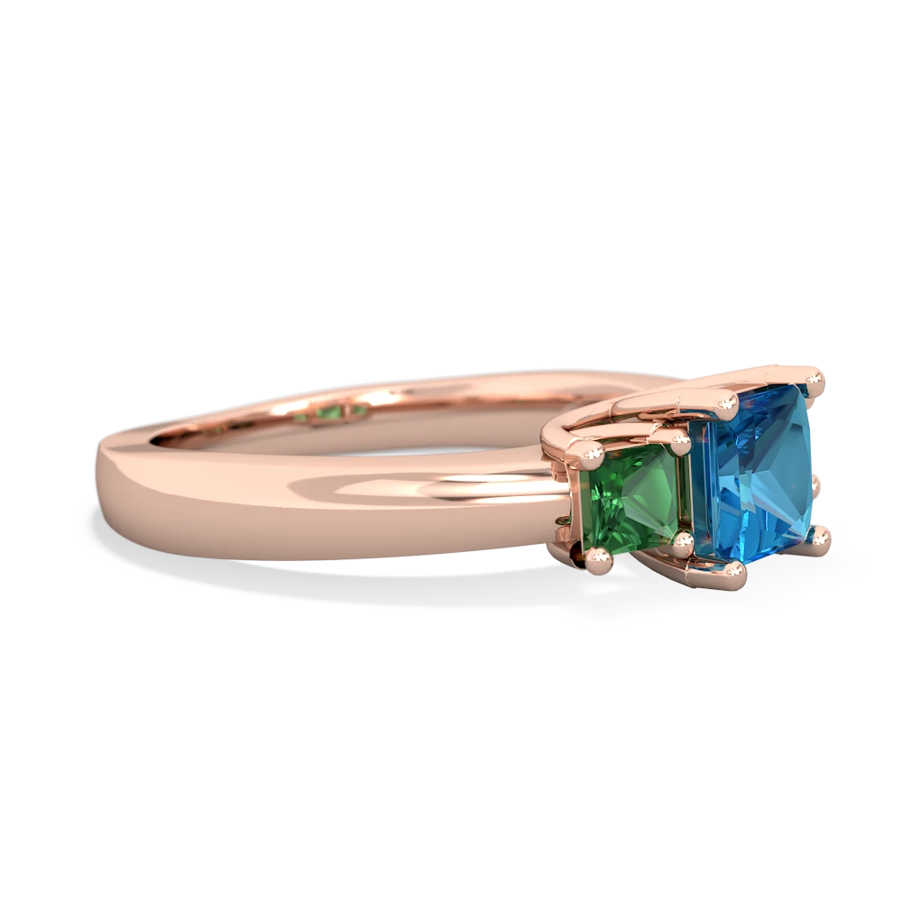 London Topaz Three Stone Trellis 14K Rose Gold ring R4015