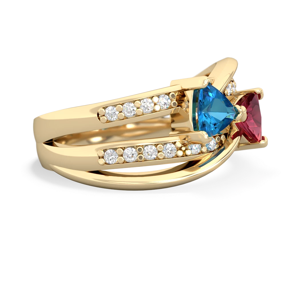 London Topaz Bowtie 14K Yellow Gold ring R2360