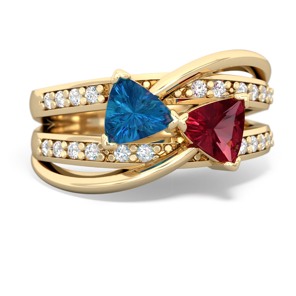 London Topaz Bowtie 14K Yellow Gold ring R2360