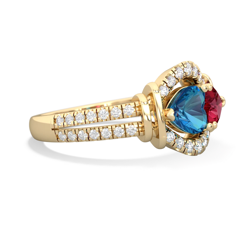 London Topaz Art-Deco Keepsake 14K Yellow Gold ring R5630