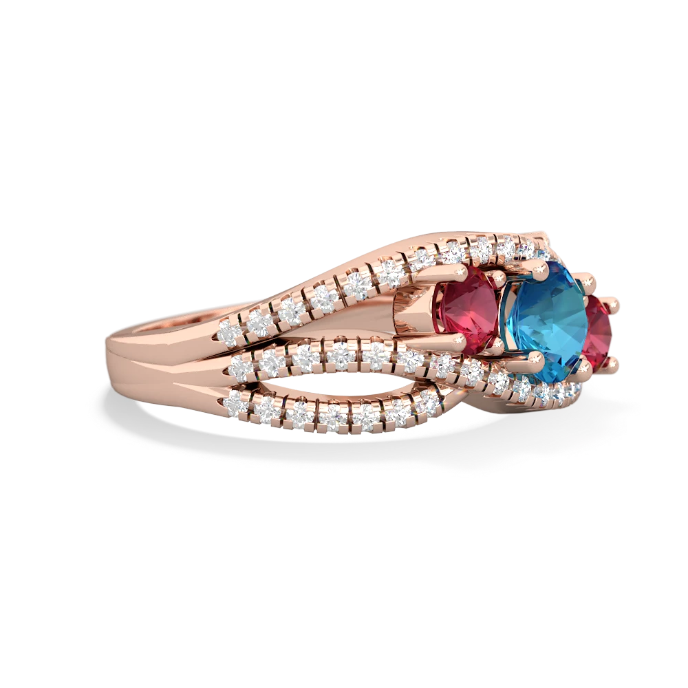 London Topaz Three Stone Aurora 14K Rose Gold ring R3080