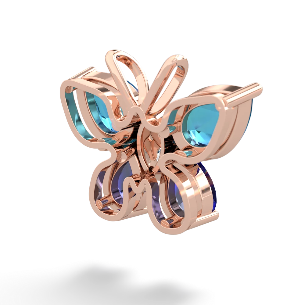 London Topaz Butterfly 14K Rose Gold pendant P2215