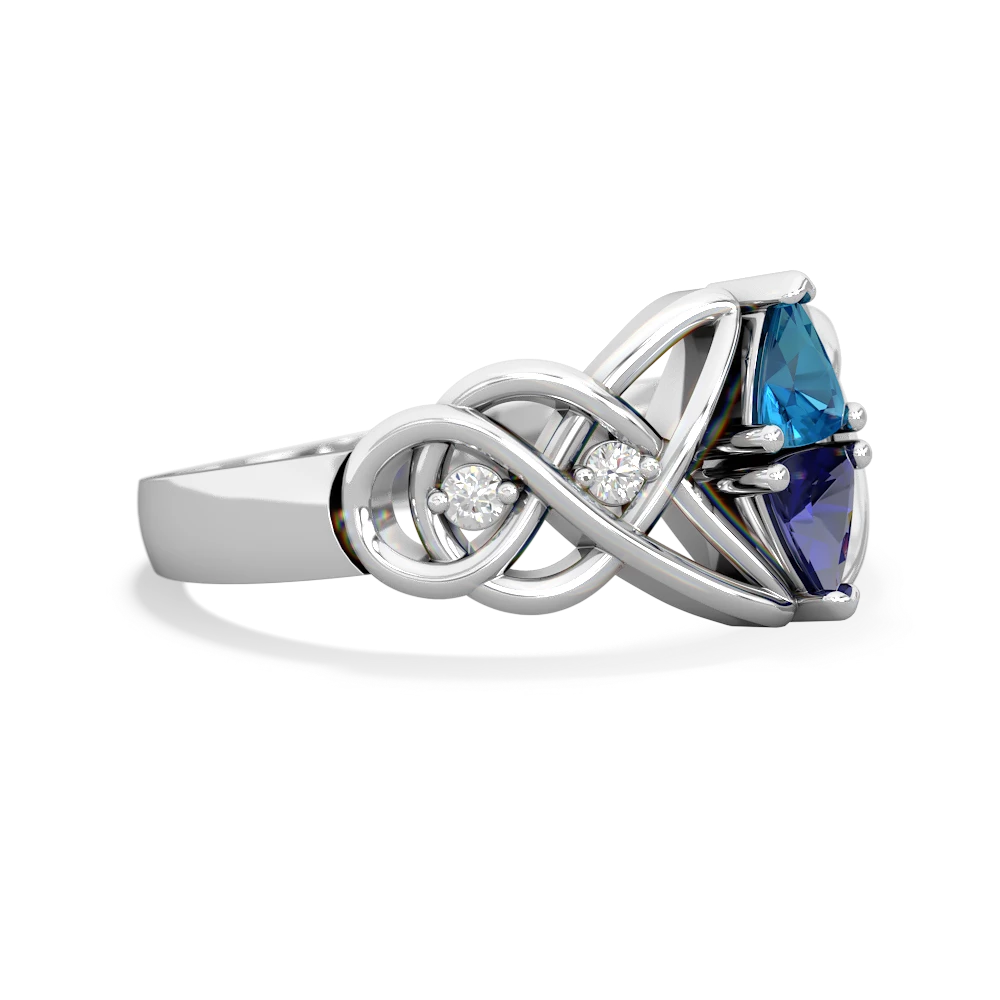 London Topaz Keepsake Celtic Knot 14K White Gold ring R5300