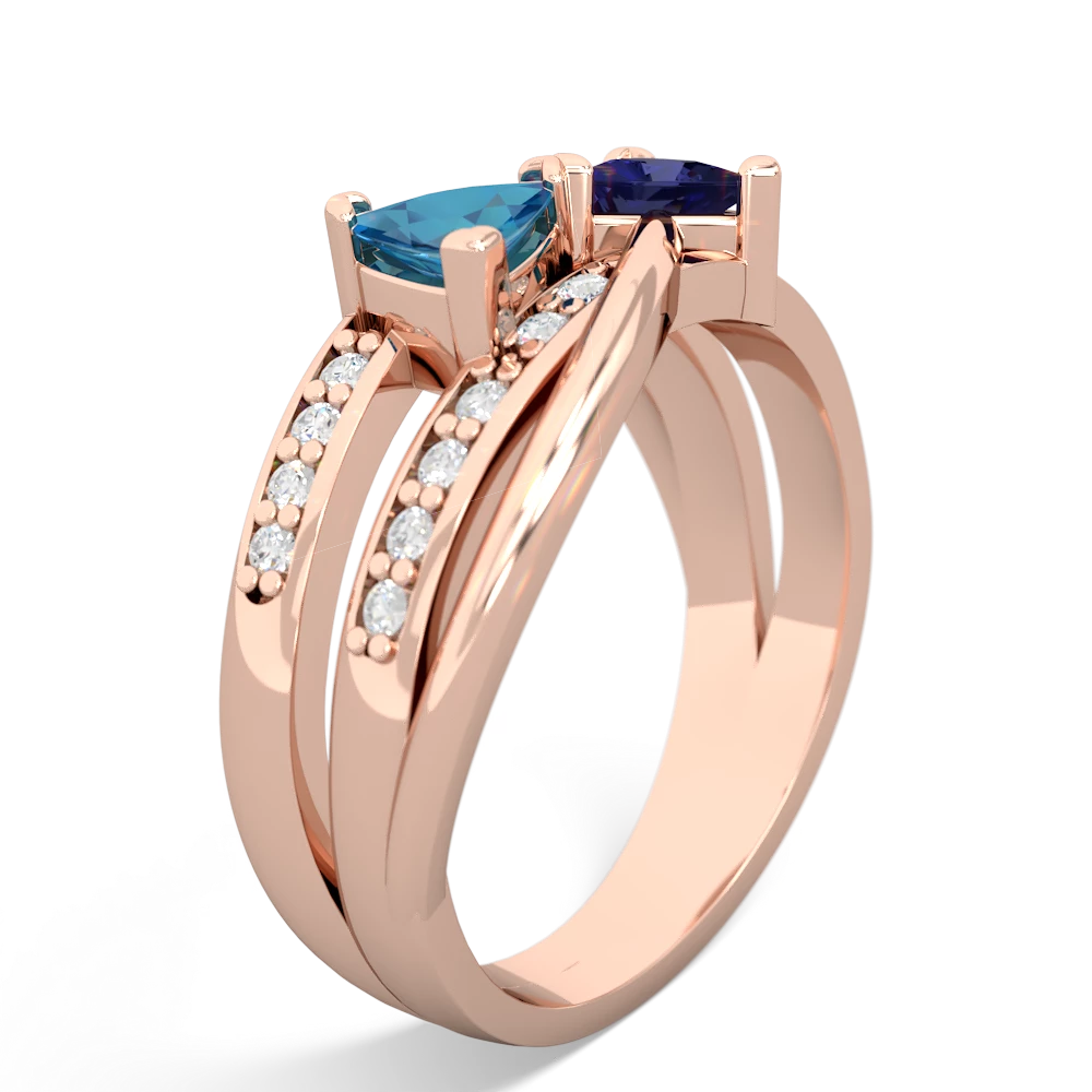 London Topaz Bowtie 14K Rose Gold ring R2360