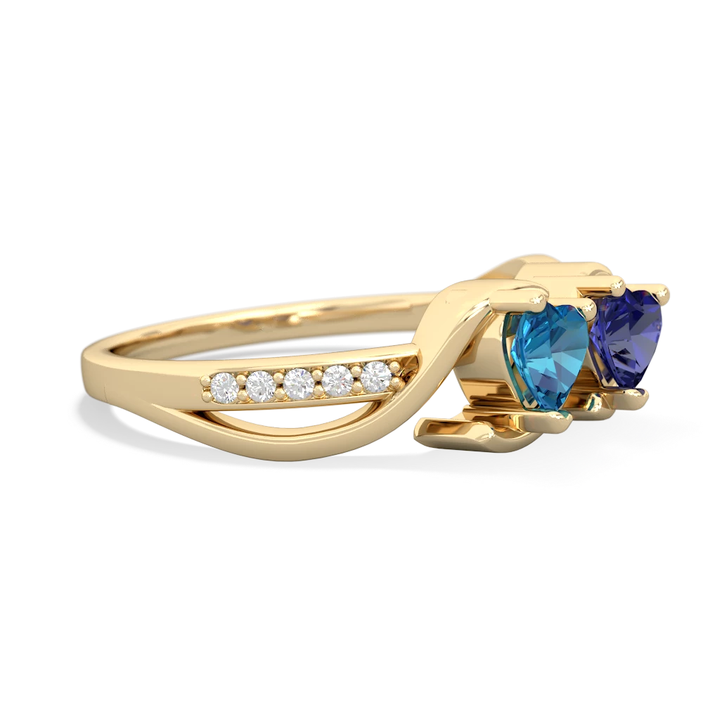 London Topaz Side By Side 14K Yellow Gold ring R3090