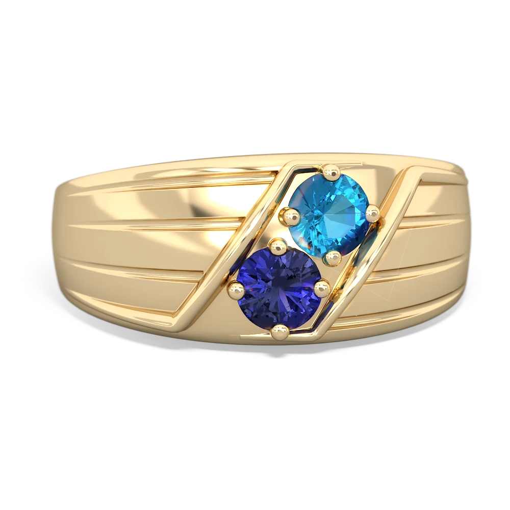 London Topaz Men's Streamline 14K Yellow Gold ring R0460