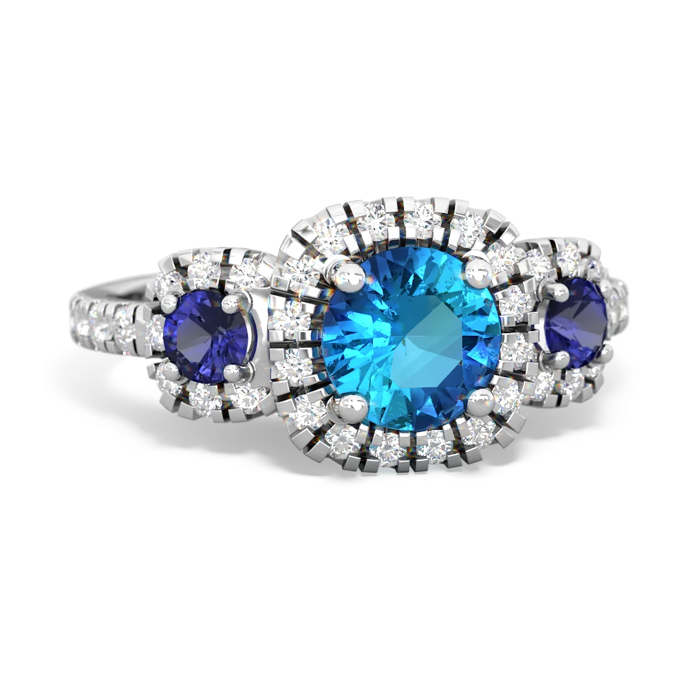 London Topaz Regal Halo 14K White Gold ring R5350