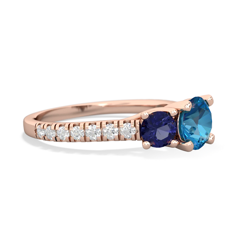 London Topaz Pave Trellis 14K Rose Gold ring R5500