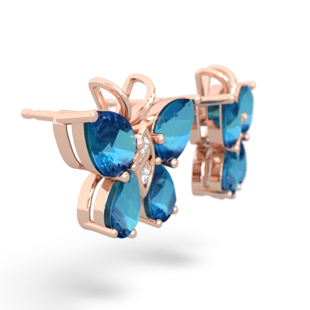 London Topaz Butterfly 14K Rose Gold earrings E2215