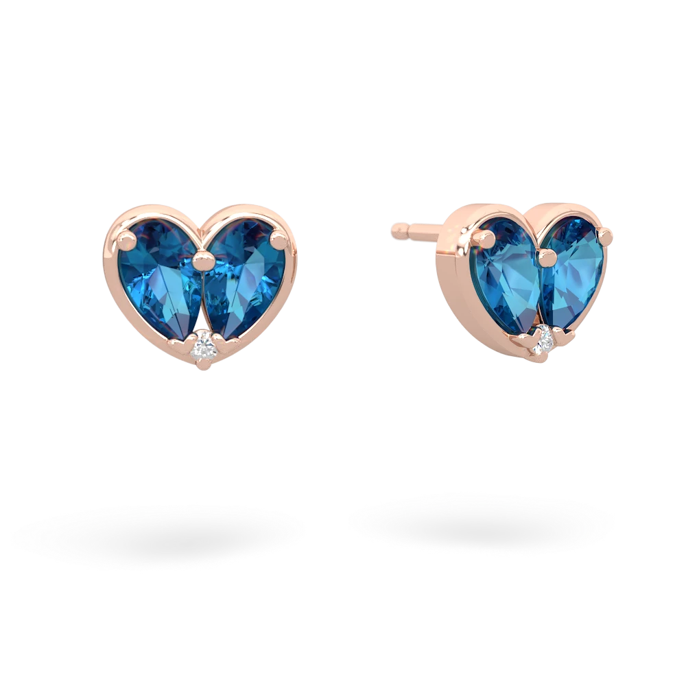 London Topaz 'Our Heart' 14K Rose Gold earrings E5072