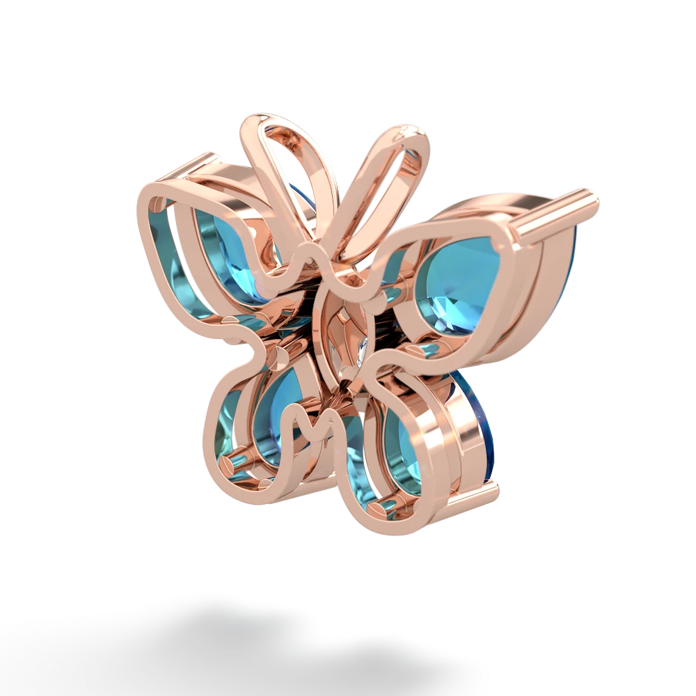 London Topaz Butterfly 14K Rose Gold pendant P2215