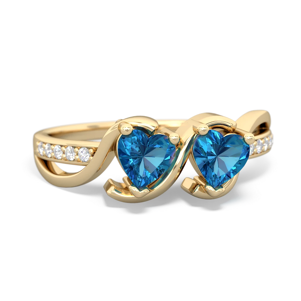 London Topaz Side By Side 14K Yellow Gold ring R3090