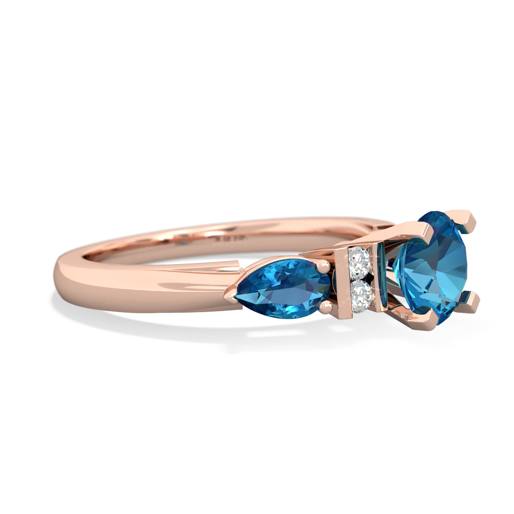 Turquoise 6Mm Round Eternal Embrace Engagement 14K Rose Gold ring R2005