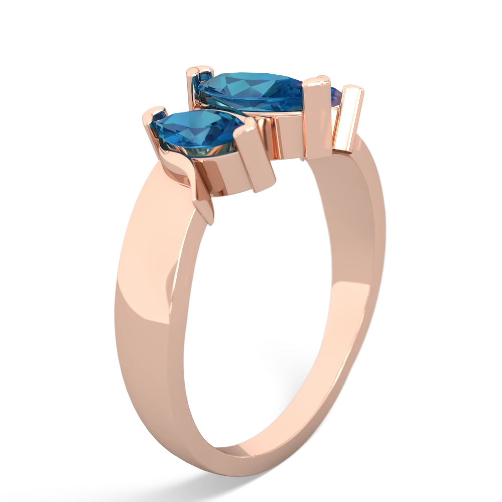 Tanzanite Three Peeks 14K Rose Gold ring R2433