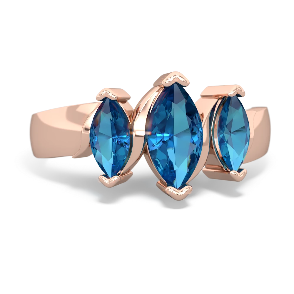 Tanzanite Three Peeks 14K Rose Gold ring R2433