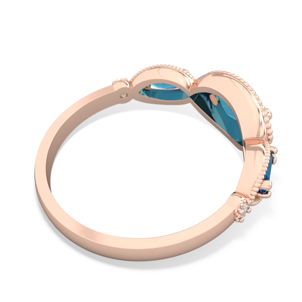 Onyx Milgrain Marquise 14K Rose Gold ring R5700