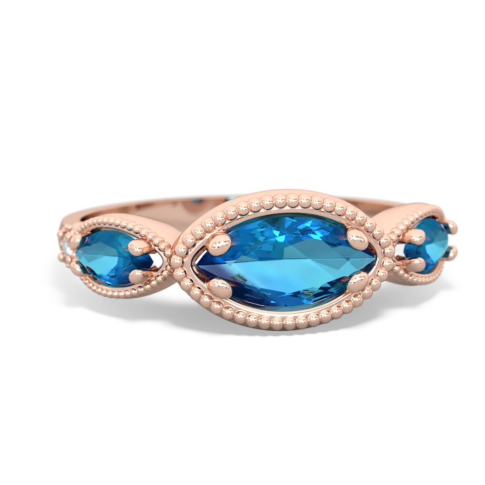 Onyx Milgrain Marquise 14K Rose Gold ring R5700