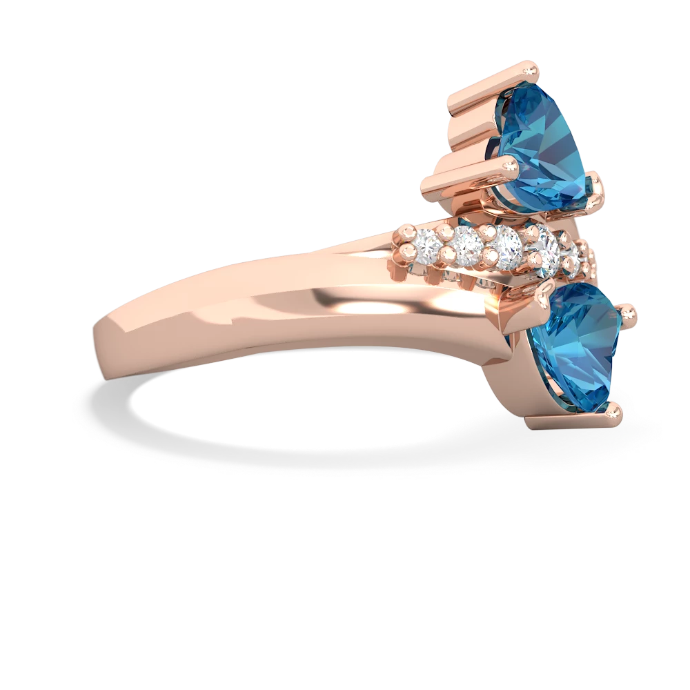 London Topaz Heart To Heart 14K Rose Gold ring R2064