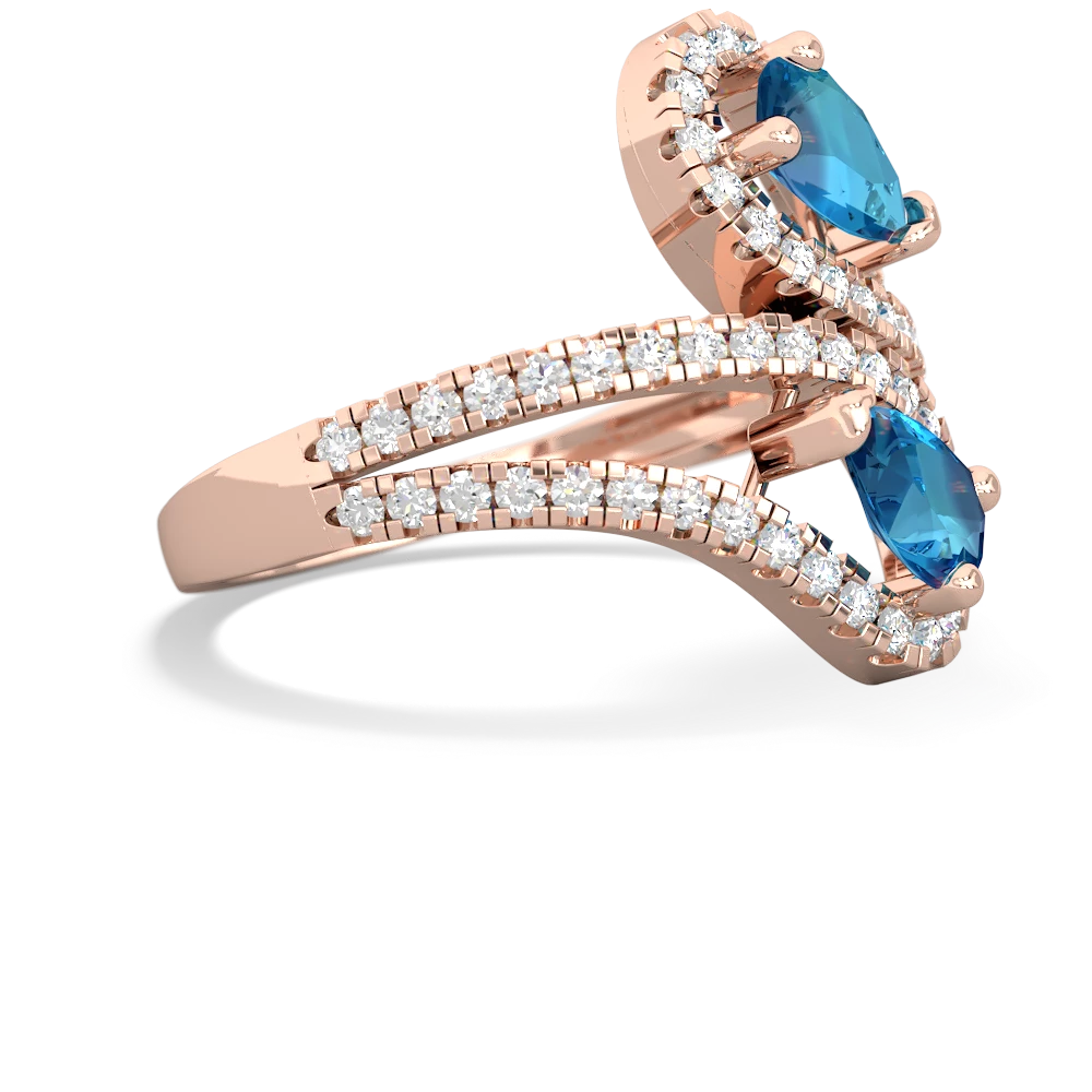 London Topaz Diamond Dazzler 14K Rose Gold ring R3000