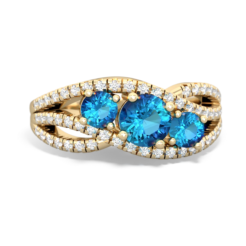 Opal Three Stone Aurora 14K Yellow Gold ring R3080
