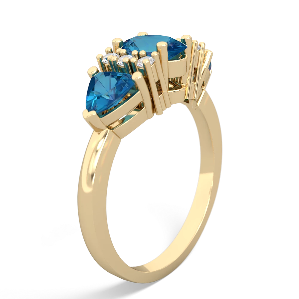 Sapphire Antique Style Three Stone 14K Yellow Gold ring R2186