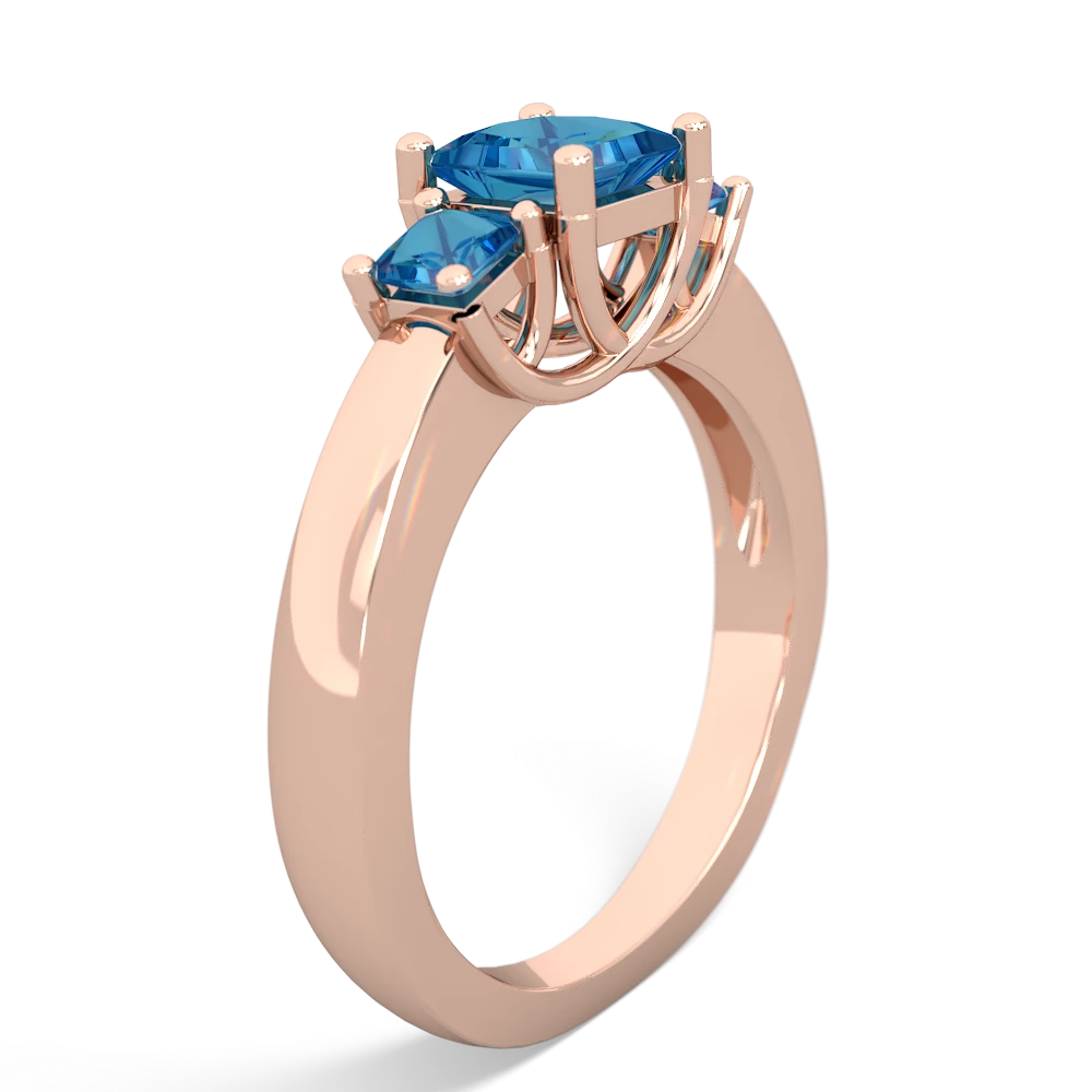 Tanzanite Three Stone Trellis 14K Rose Gold ring R4015