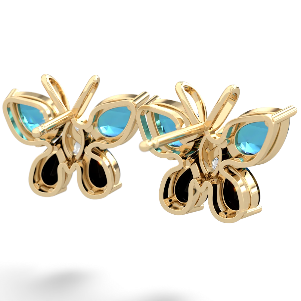 London Topaz Butterfly 14K Yellow Gold earrings E2215