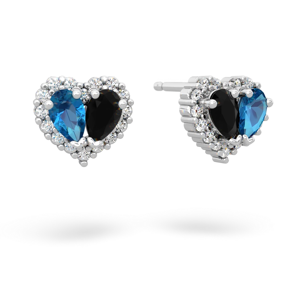 London Topaz Halo 14K White Gold earrings E7008