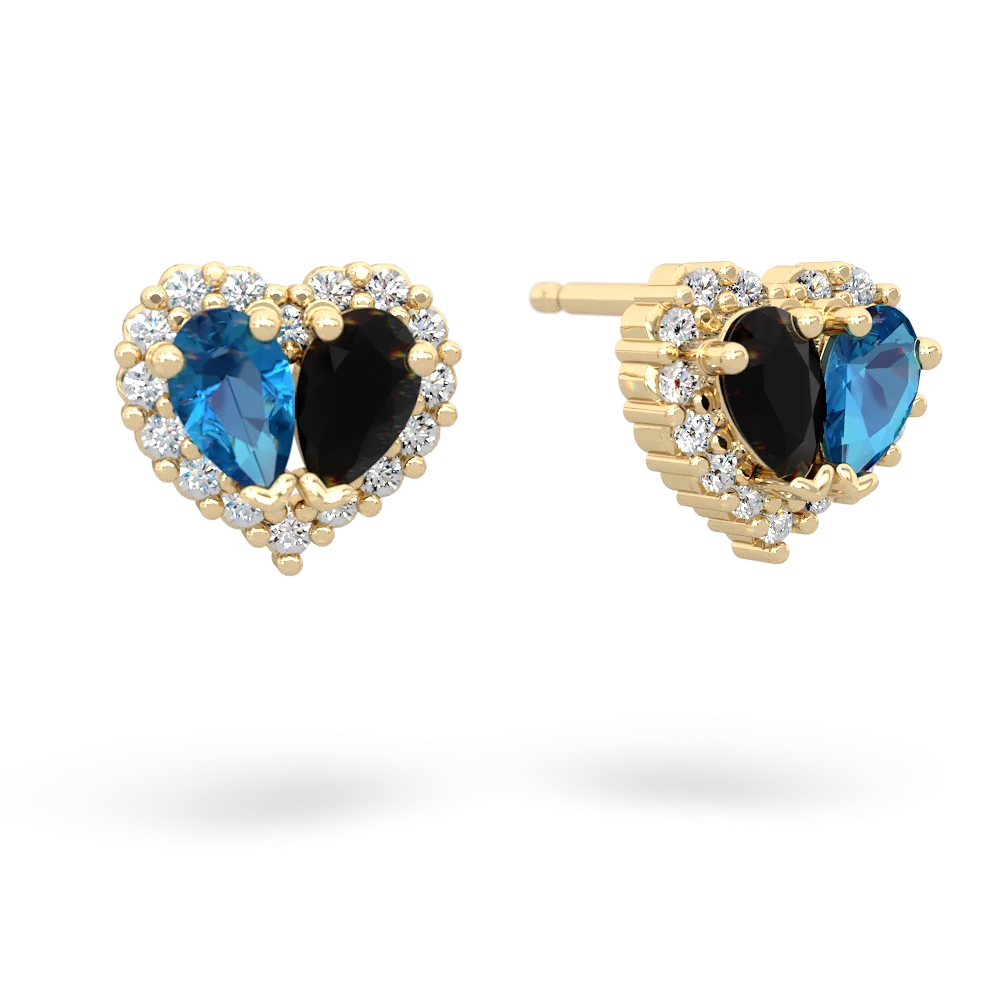 London Topaz Halo 14K Yellow Gold earrings E7008