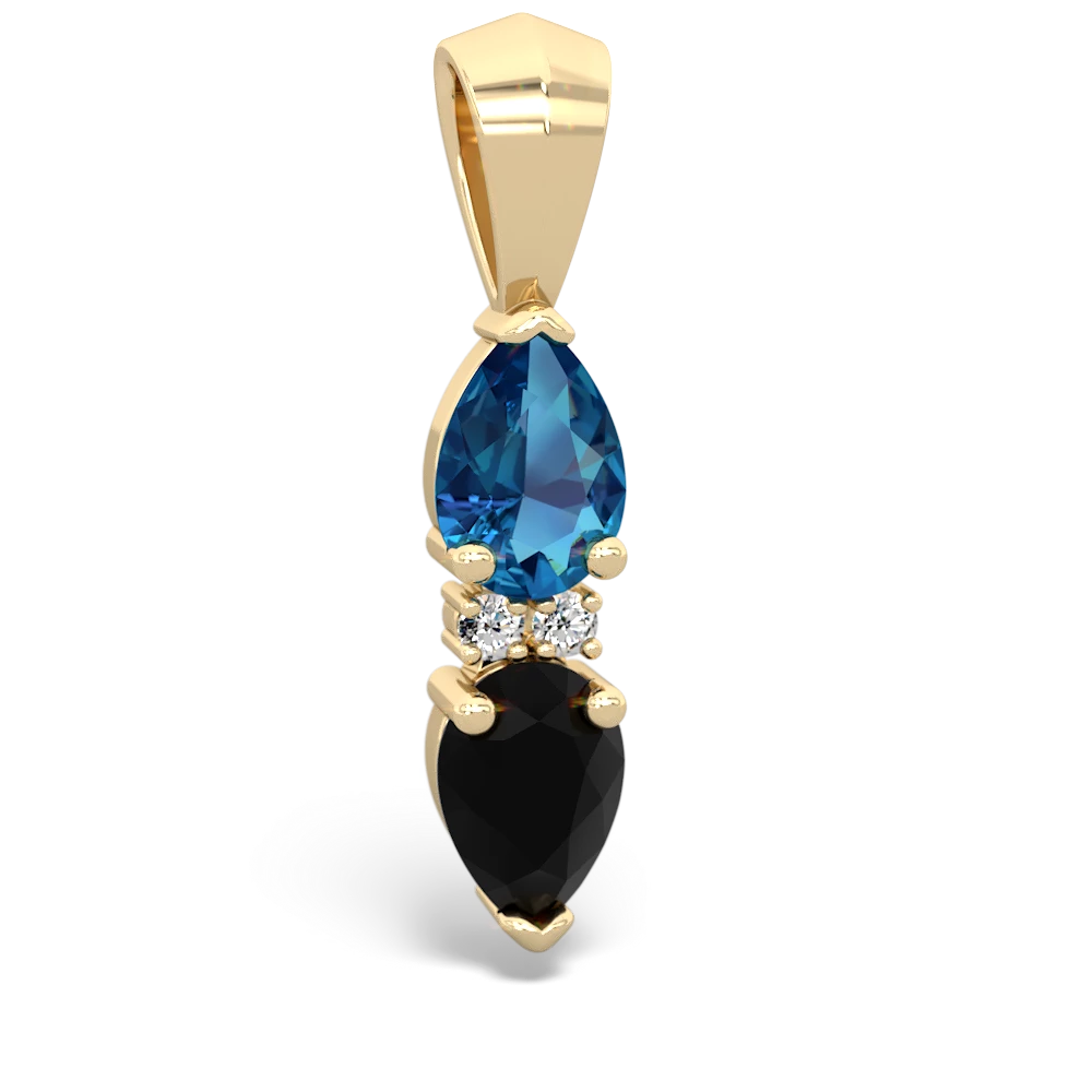 London Topaz Bowtie Drop 14K Yellow Gold pendant P0865