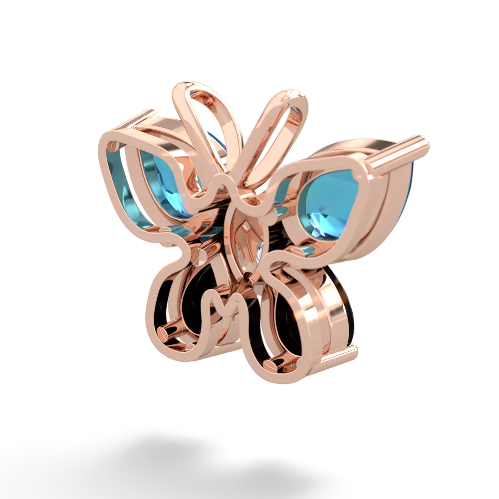 London Topaz Butterfly 14K Rose Gold pendant P2215