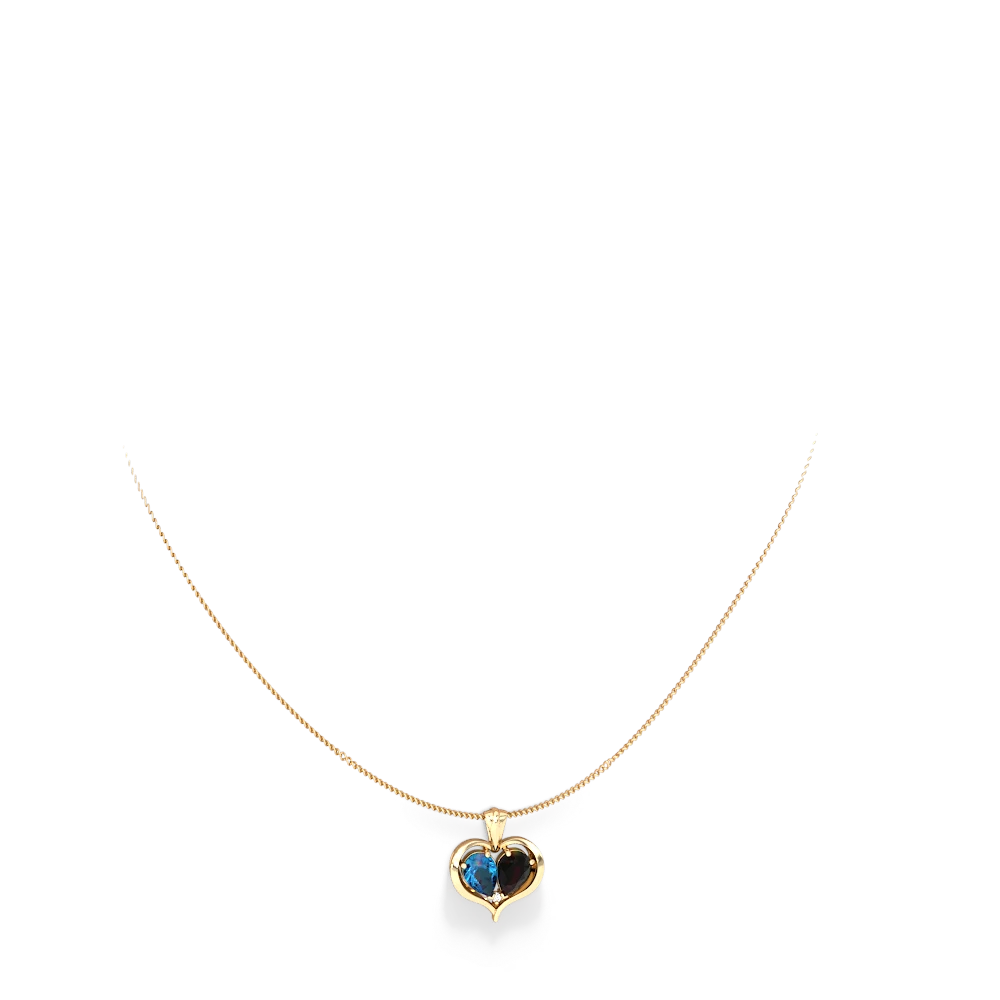 London Topaz Two Become One 14K Yellow Gold pendant P5330