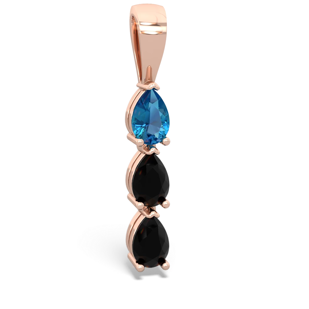 London Topaz Dew Drops 14K Rose Gold pendant P2251