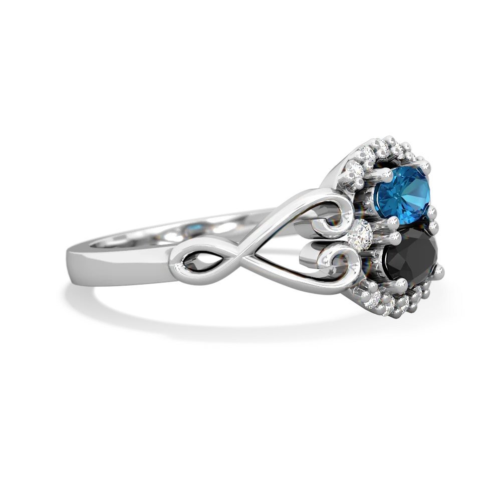 London Topaz Love Nest 14K White Gold ring R5860